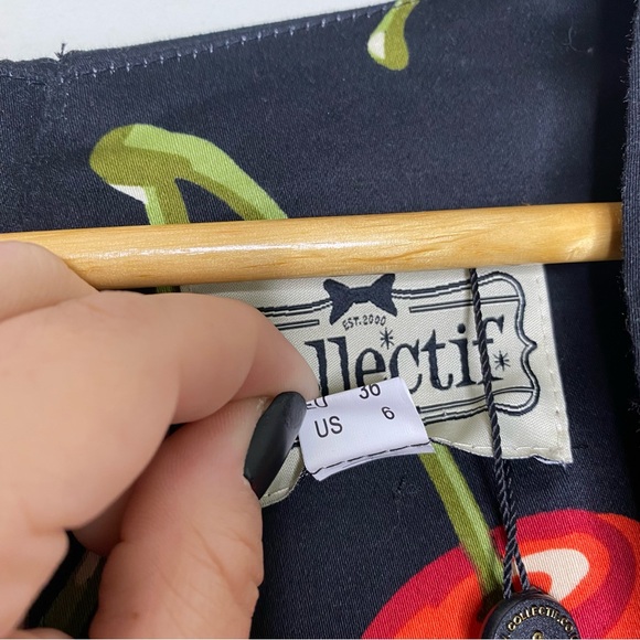 ✨NWT Collectif Regina Doll Cherry Stem Pinup Rockabilly 50s Midi Dress Small 6 - Picture 8 of 12